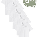 White (5-Pack) 18 5-Pack School Uniform Tagless Polo Tshirt for Little Boys & Big Boys